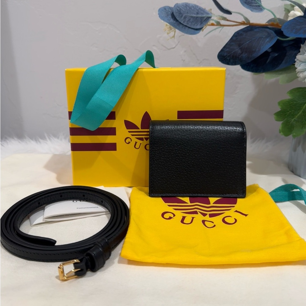 NEW✨GUCCI x ADIDAS 1955 Horsebit Wallet / Crossbody Mini Bag - Picture 2 of 16